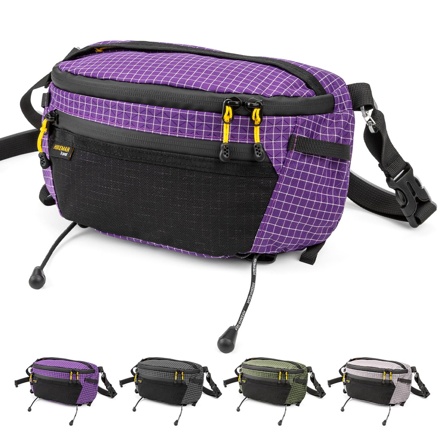HIKEMAN Strap Pack Pouches for Backpack, Lightweight Phone Pocket, Large Capacity and Waterproof Fanny Pack Multi-functional Out
