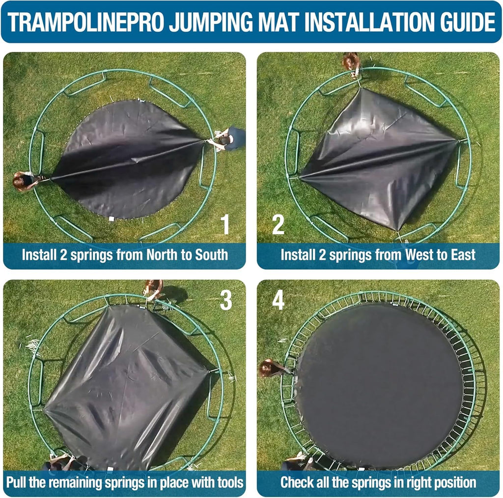 Trampoline Pro Replacement Trampoline Mat 12Ft Round Frame, For 72 Springs, 5.5'' Spring Length, Fits All Same Size Brands, Mat