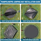 Trampoline Pro Replacement Trampoline Mat 12Ft Round Frame, For 72 Springs, 5.5'' Spring Length, Fits All Same Size Brands, Mat