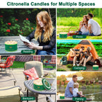 Citronella Candles Outdoor, 2 Packs Large Outdoor Candles For Patio Garden (14Oz Each), 3-Wick Nature Soy Wax Lemomgrass Outside