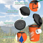 Portable Toilet Seat For 5 Gal Buckets, Camping Toilet With Lid For Adults, Snap-On Toilet Seat For Outdoor, Camping, Hiking, Em