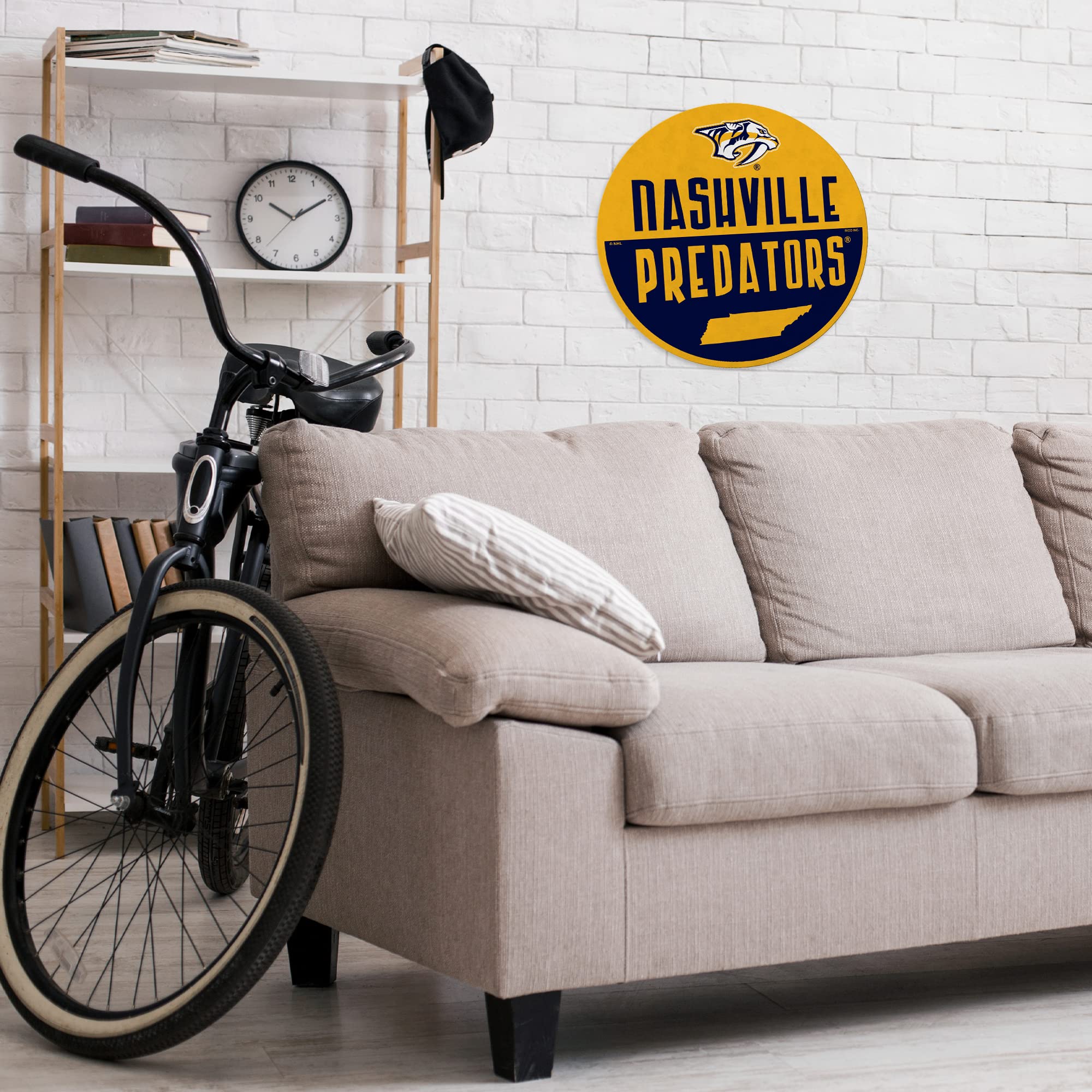 Rico Industries Nhl Nashville Predators Classic Shape Cut Pennant - Home And Living Room D  Cor - Soft Felt Ez To Hang, 18X0.10X