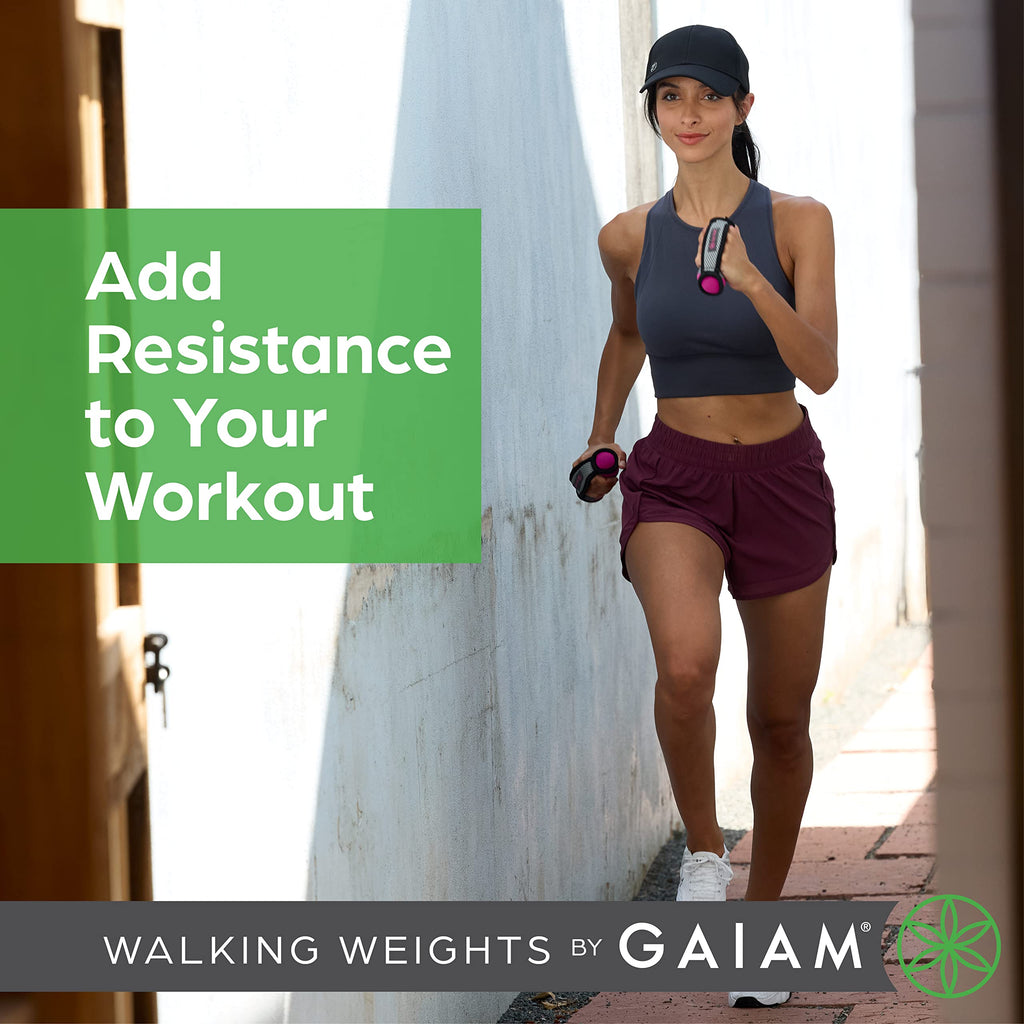 Gaiam Hand Weights For Women & Men Soft Dumbbell Walking Hand Weight Sets With Hand Strap - Walking, Running, Physical Therapy,