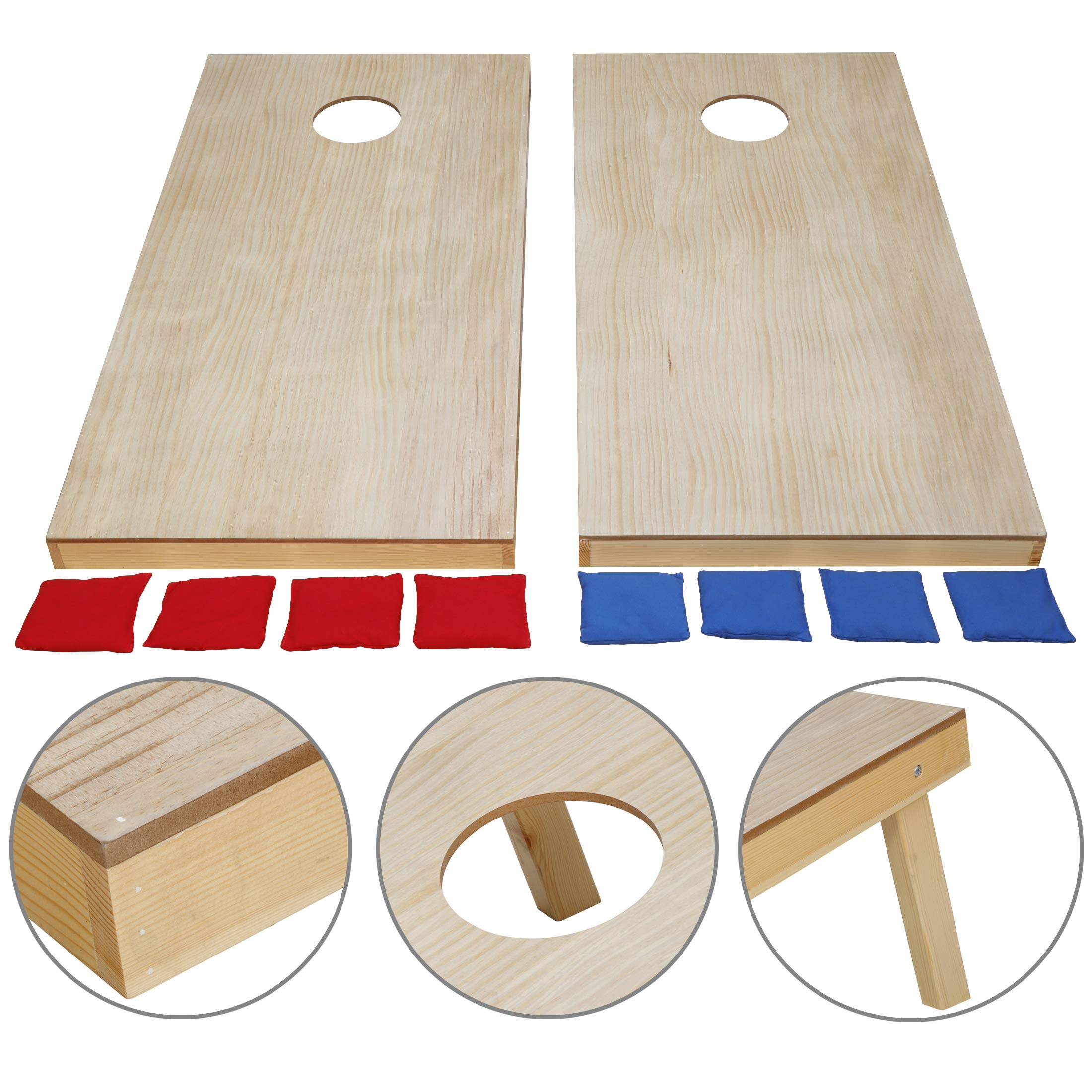 Zeny Portable Cornhole Set 4X2 Regulation Size Wood Cornhole Boards 8 Bean Bags With Travel Cornhole Bag, Indoor Outdoor Lawn Ya
