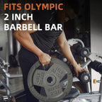 Fitvids Olympic Cast Iron 2-Inch Weight Plate For Strength Training & Weightlifting, Multiple Weights Available, 45Lb (Single)