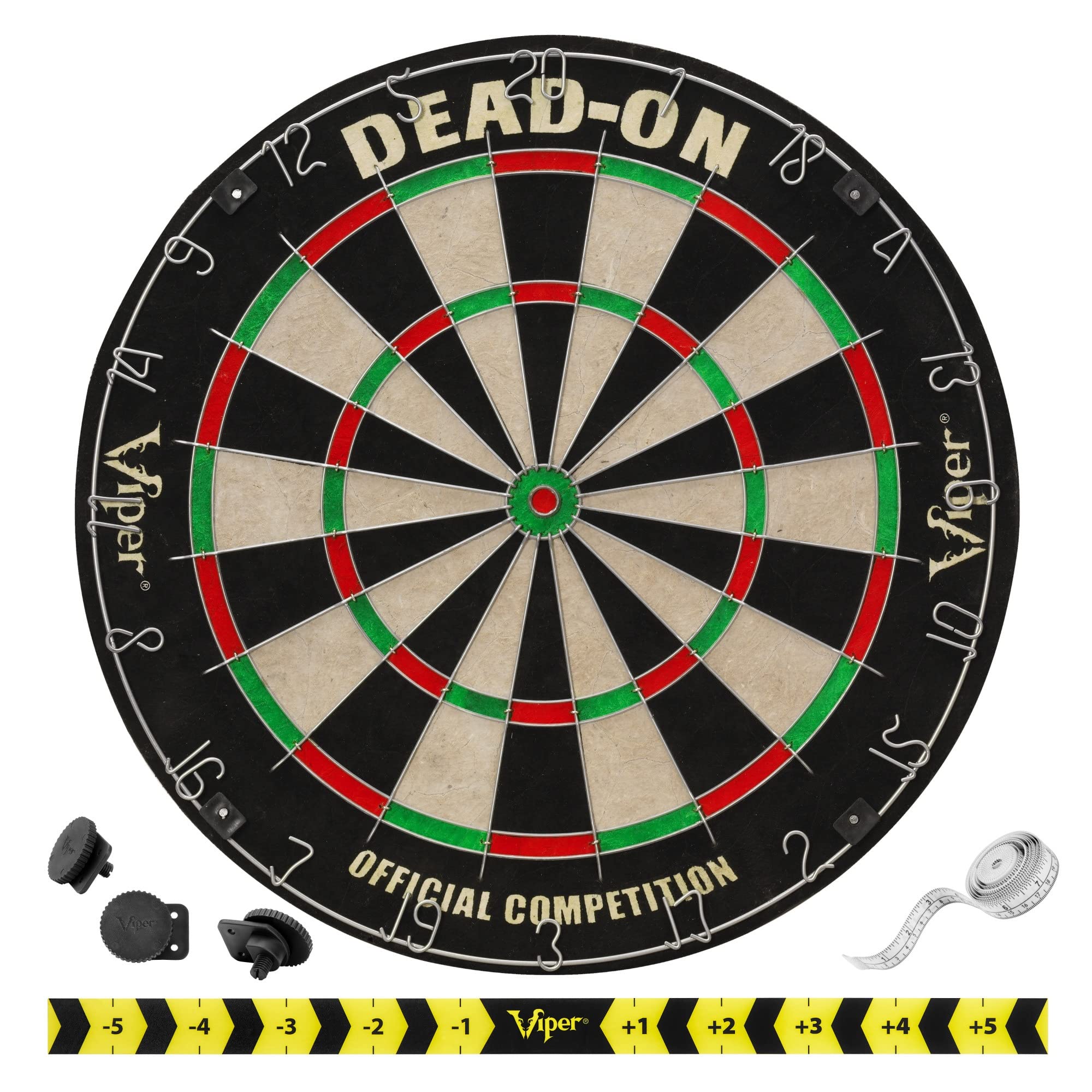 Viper By Gld Products Dead On Sisal Dartboard, Two Sets Starter Darts, Throw Line, Viper Defender, Black