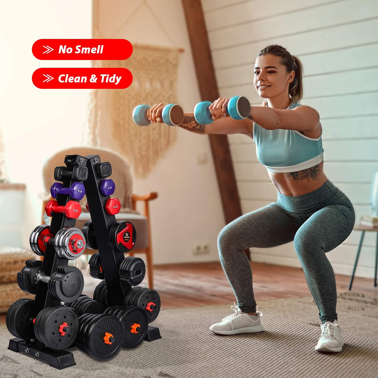 Akyen A-Frame Dumbbell Rack Stand Only, 6 Tier Weight Rack For Dumbbells (800 Pounds Weight Capacity, 2022 Version)