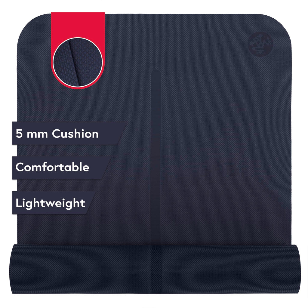 Manduka Begin Yoga Mat 68 - 5mm Cushioning | Comfortable, Lightweight & Reversible with Alignment Stripe | Budget-Friendly | 68 