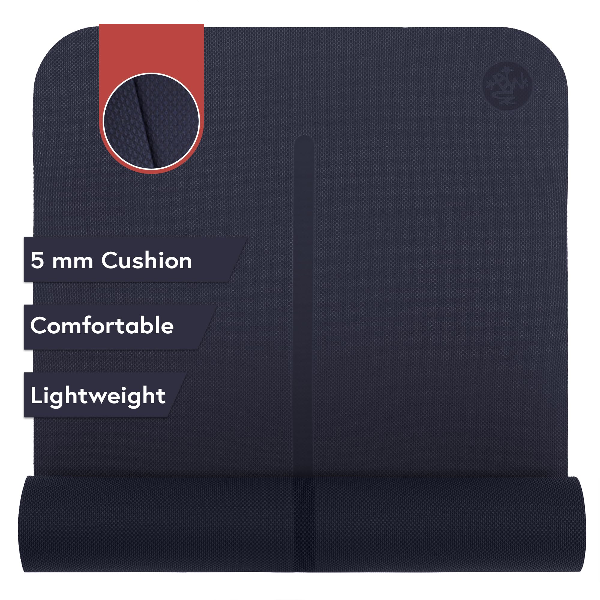 Manduka Begin Yoga Mat 68 - 5mm Cushioning | Comfortable, Lightweight & Reversible with Alignment Stripe | Budget-Friendly | 68 