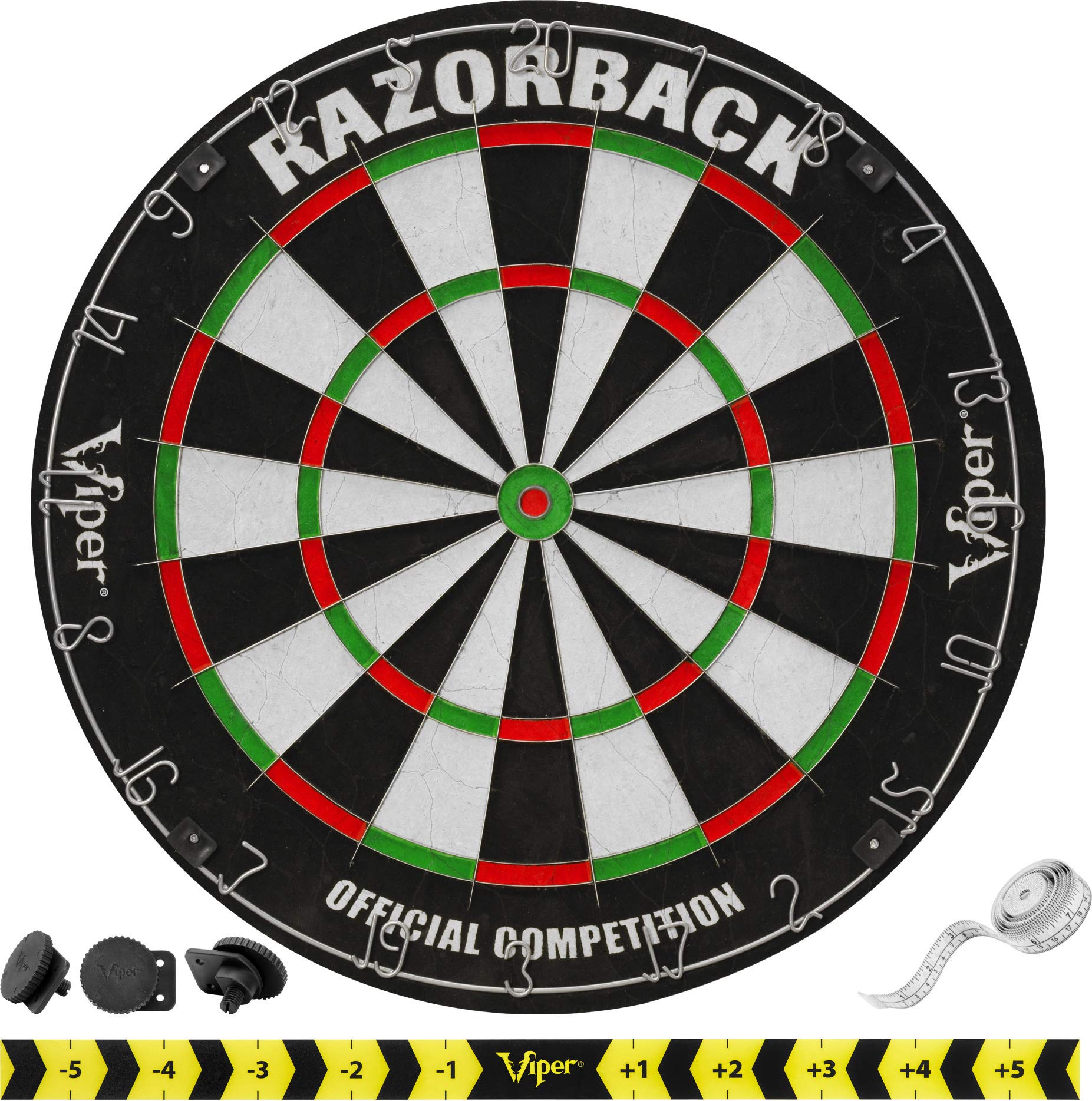 Viper Razorback Wdf Accredited, Official Competition Bristle Steel Tip Dartboard Set W/ Staple-Free Razor Thin Spider Wire Self-