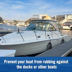 Affordura Boat Fender 4 Pack Boat Bumpers Fenders With 4 Ropes, Boat Bumpers For Pontoon Boat Fenders Inflatable (Black, 6.5 Inc