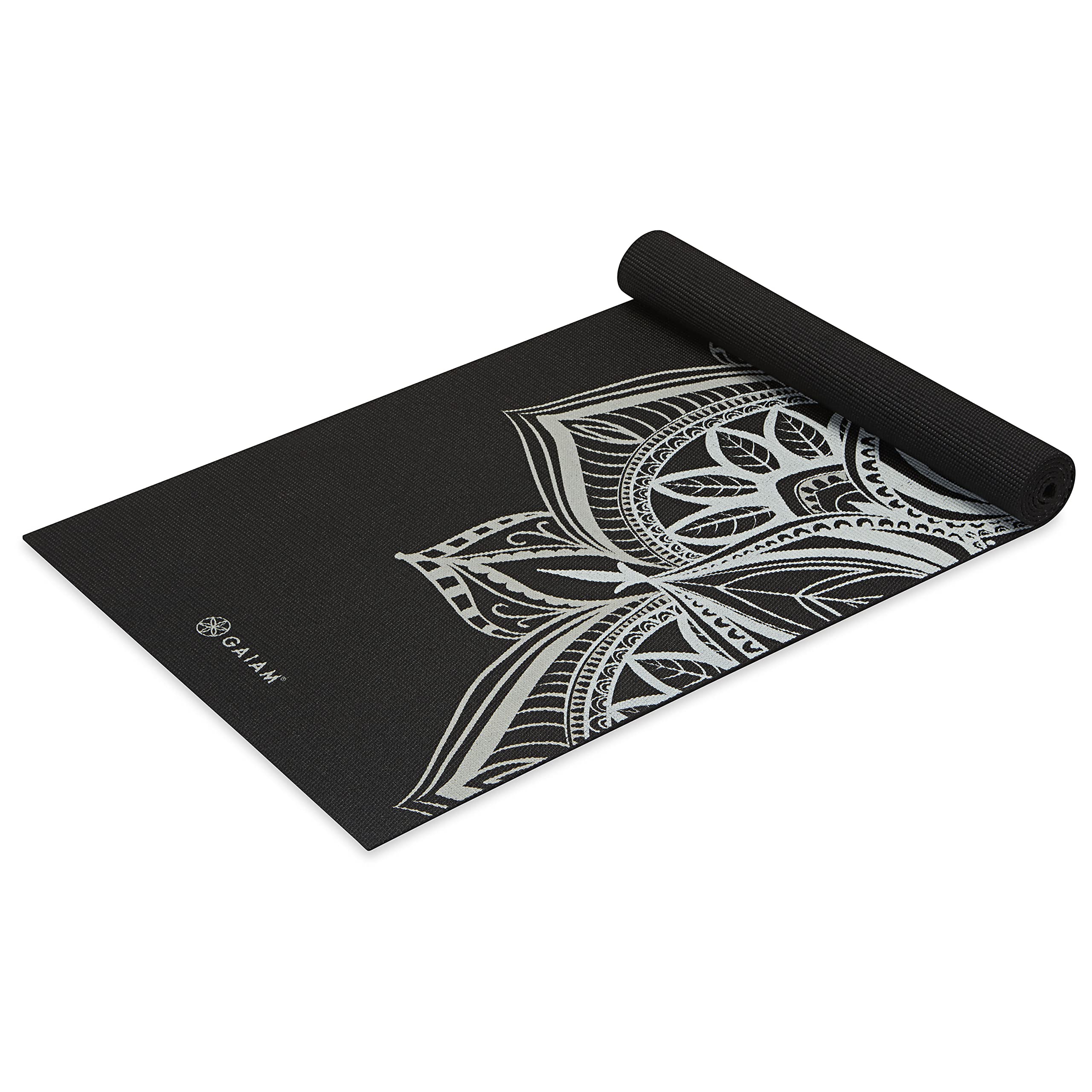 Gaiam Yoga Mat - Non Slip 5mm Thick Print Mat for Yoga, Pilates & Floor Workouts | Colorful Printed Design | PVC Free, Lightweig