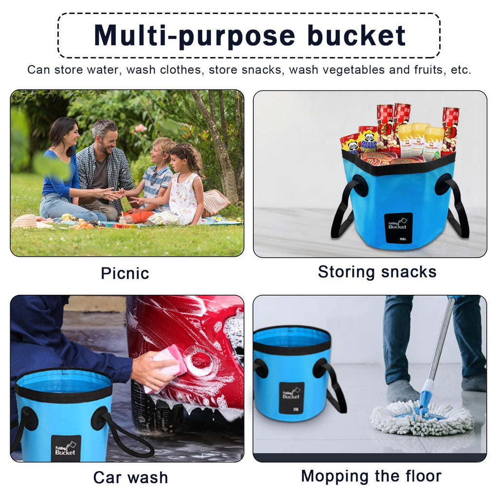 Ainaan Multifunctional Collapsible Portable Travel Outdoor Wash Basin Folding Bucket Water Storage Bag For Camping Hiking Travel