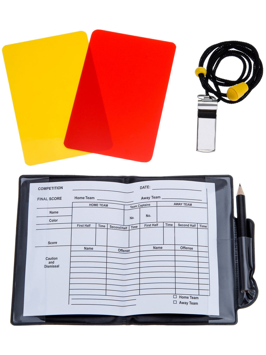 Mudder Sports Referee Card Set Red Card Yellow Card And Metal Referee Whistle Coach Whistle For Football Soccer