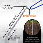 Ground Anchors Screw In - 12'' Set Of 8 With Drill Bit - Earth Anchors - Ground Stakes Heavy Duty - Mobile Home Anchors - Shed A