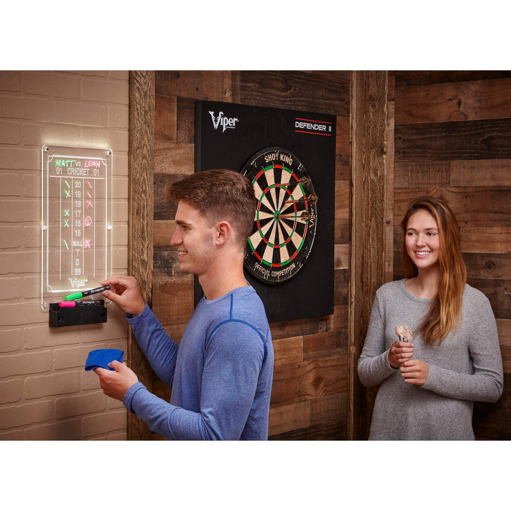 Viper Illumiscore Plus+ See-Through Illuminated Back-Lit Dry Erase Dart Scoreboard, Large (19.50'' L X 10.00'' W), Black