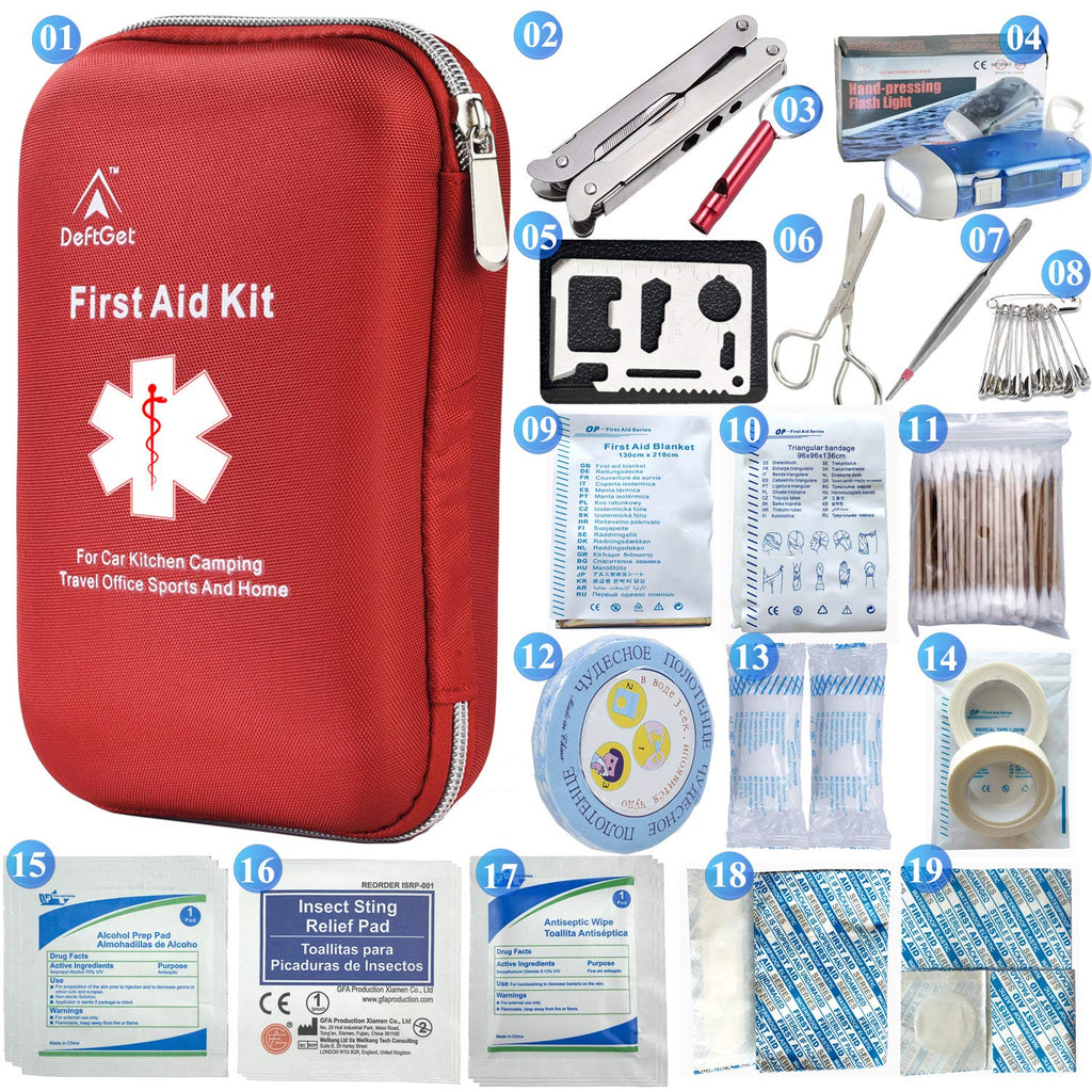 Deftget 163 Pieces First Aid Kit Waterproof Ifak Molle System Portable Essential Injuries Medical Emergency Equipment Survival K