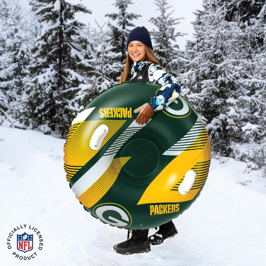Bigmouth Green Bay Packers Nfl Fan Gear Outdoor Toys, Officially Licensed - Inflatble Snow Tube With Handles