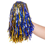 Baotongle 12 Pcs Cheerleading Squad Spirited Fun Poms Pompoms Cheer Costume Accessory For Party Dance Sports (Blue Gold)