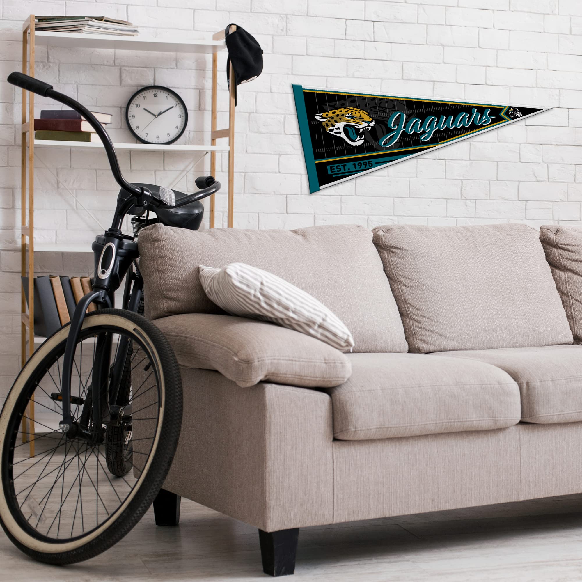 Rico Industries Nfl Football Jacksonville Jaguars Classic 12'' X 30'' Felt Wall D  Cor Pennant - Great For Home/Bed Room/Man Cav