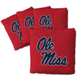 YouTheFan Officially-Licensed NCAA Mississippi Rebels Set of 4 Cornhole Bags - All Weather Regulation 6    x 6    Size - 16oz We