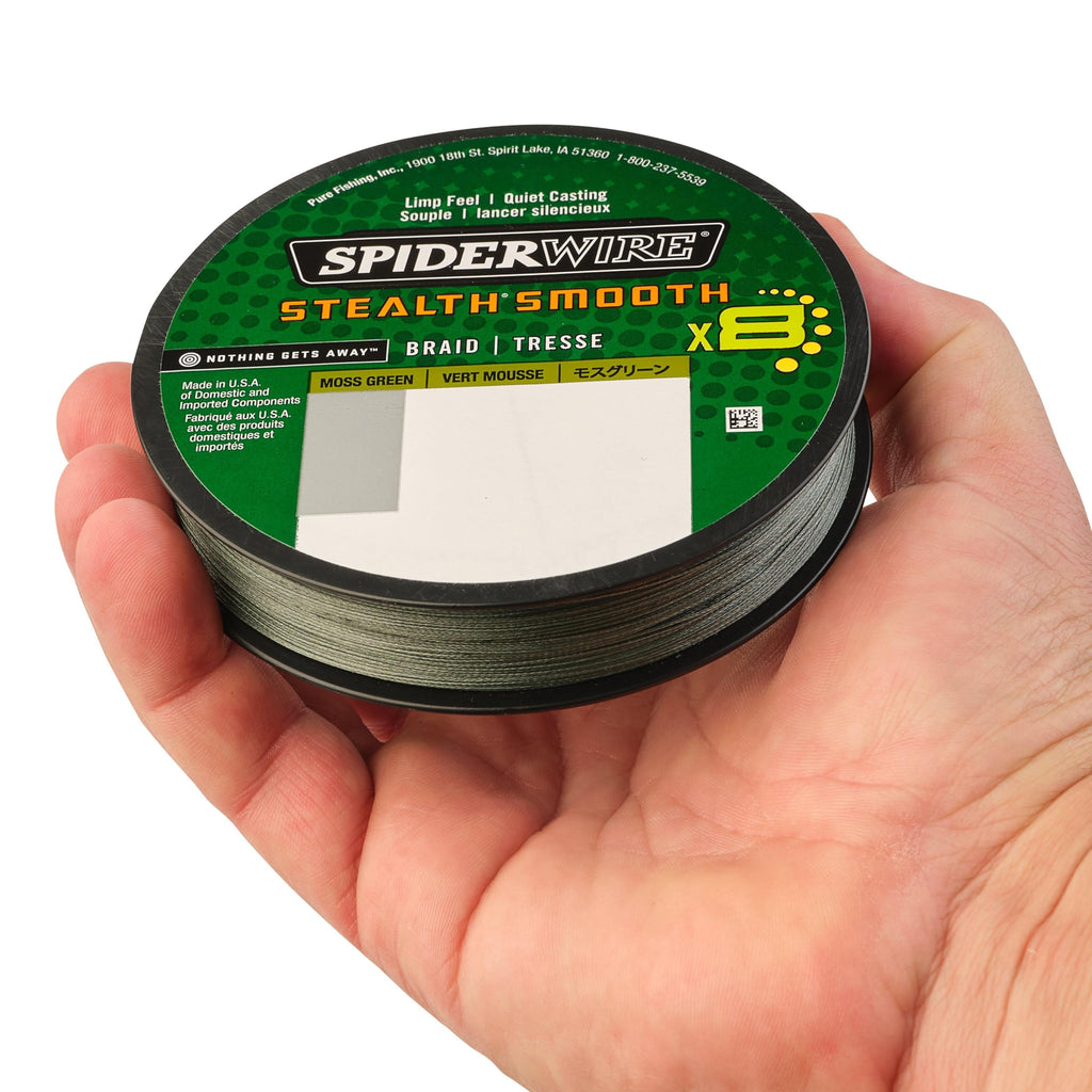 Spiderwire Stealth Smooth Superline, Moss Green, 65Lb | 29.4Kg, 270Yd | 246M Braided Fishing Line, Suitable For Freshwater Envir