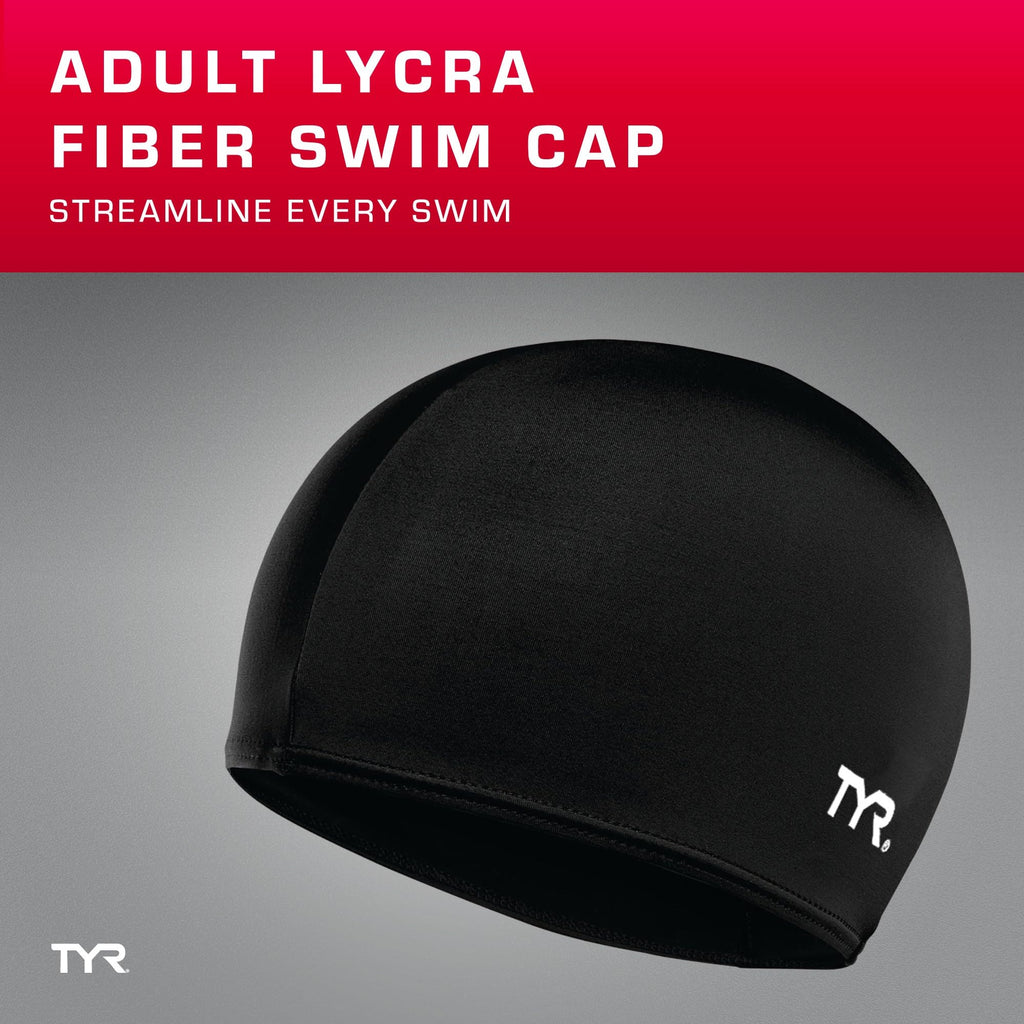 Tyr Mens All-Season Swim Cap, Black, One Size Us