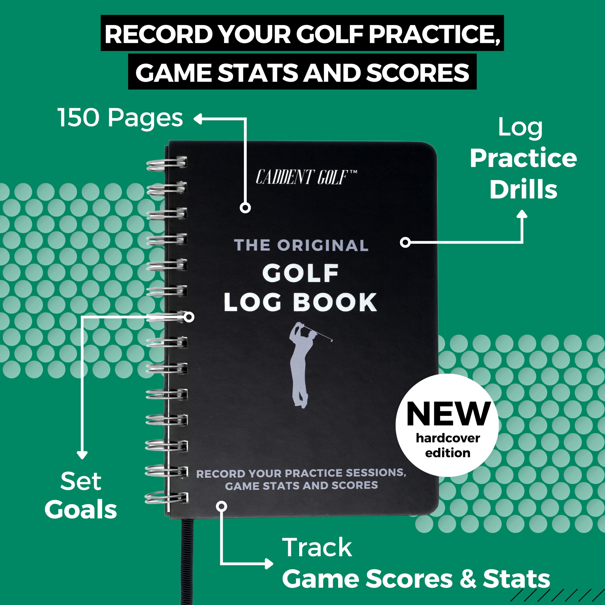 Golf Log Book: Hardcover Edition - Wire-Bound Golf Notebook For Practice Stats And Round Logging - Golf Scorecard Book With Golf