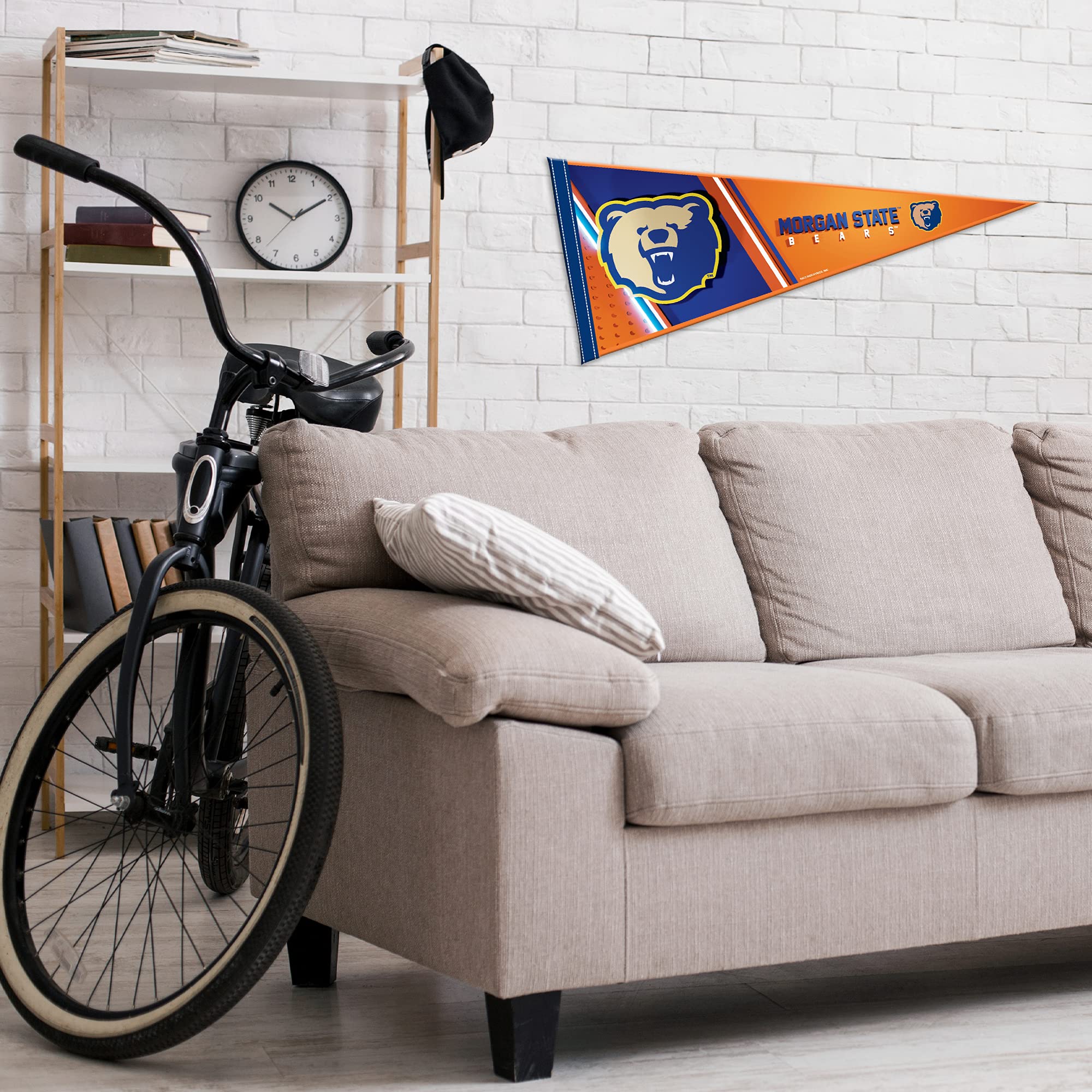 Rico Industries Ncaa Morgan State Bears Primary 12'' X 30'' Felt Wall D  Cor Pennant - Great For Home/Bed Room/Man Cave D  Cor