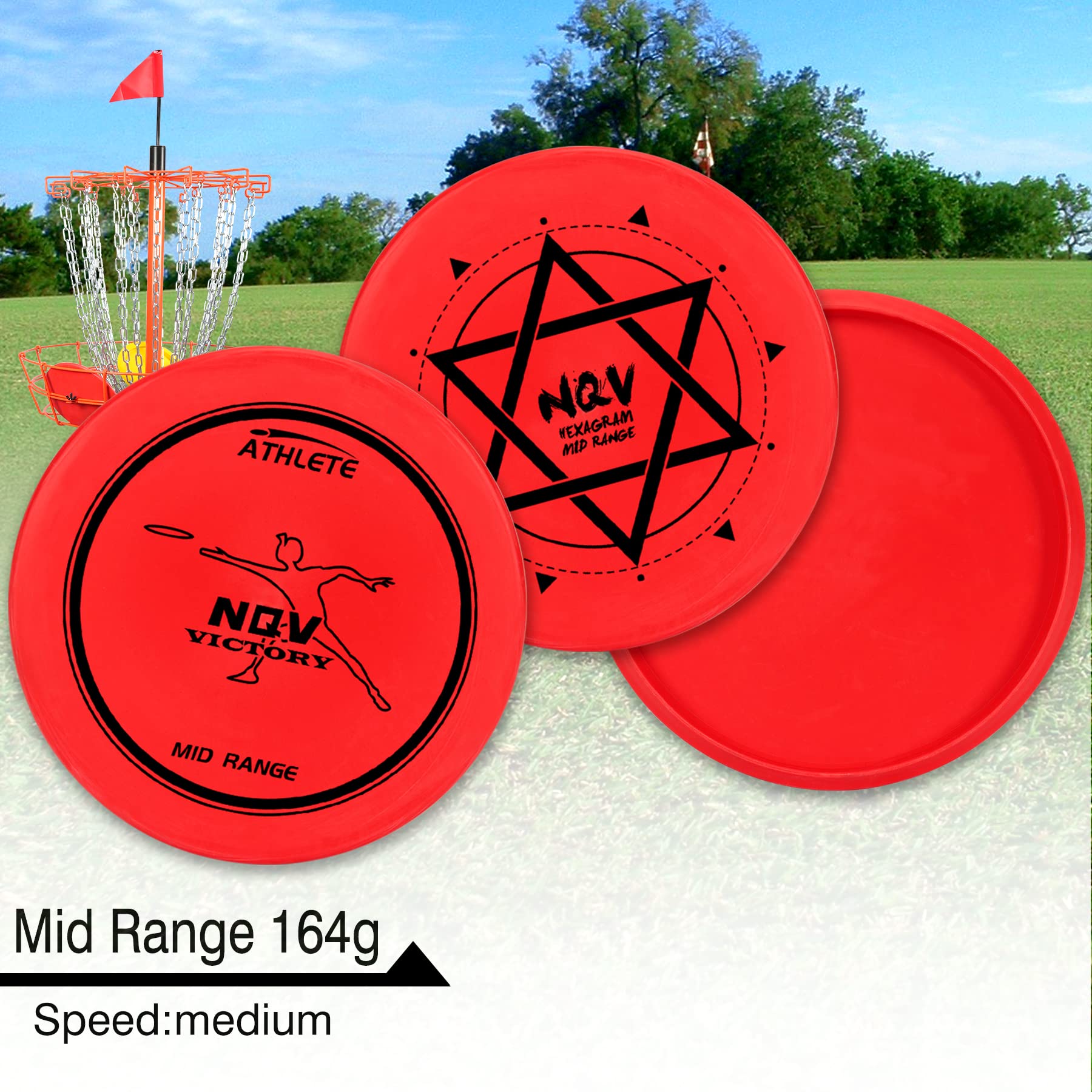 Nqv Disc Golf Set,Disc Golf Starter Set-6 Pack Driver, Mid-Range And Putter Discs With Disc Golf Bag For Outdoor And Backyard(Bl
