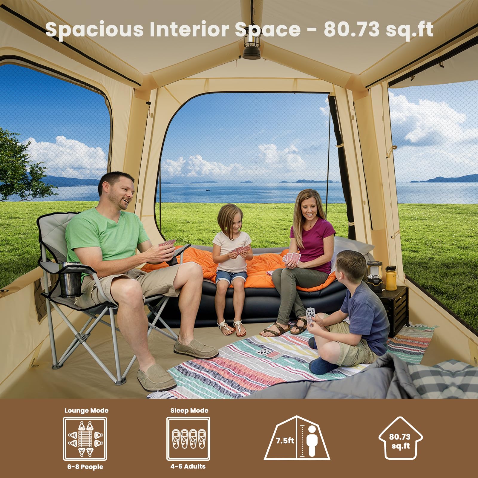Inflatable Suv Tent Attachment For Camping, Large Inflatable Tents For Camping 4-6 People, Suv Blow Up Car Tent, Instant Pop Up