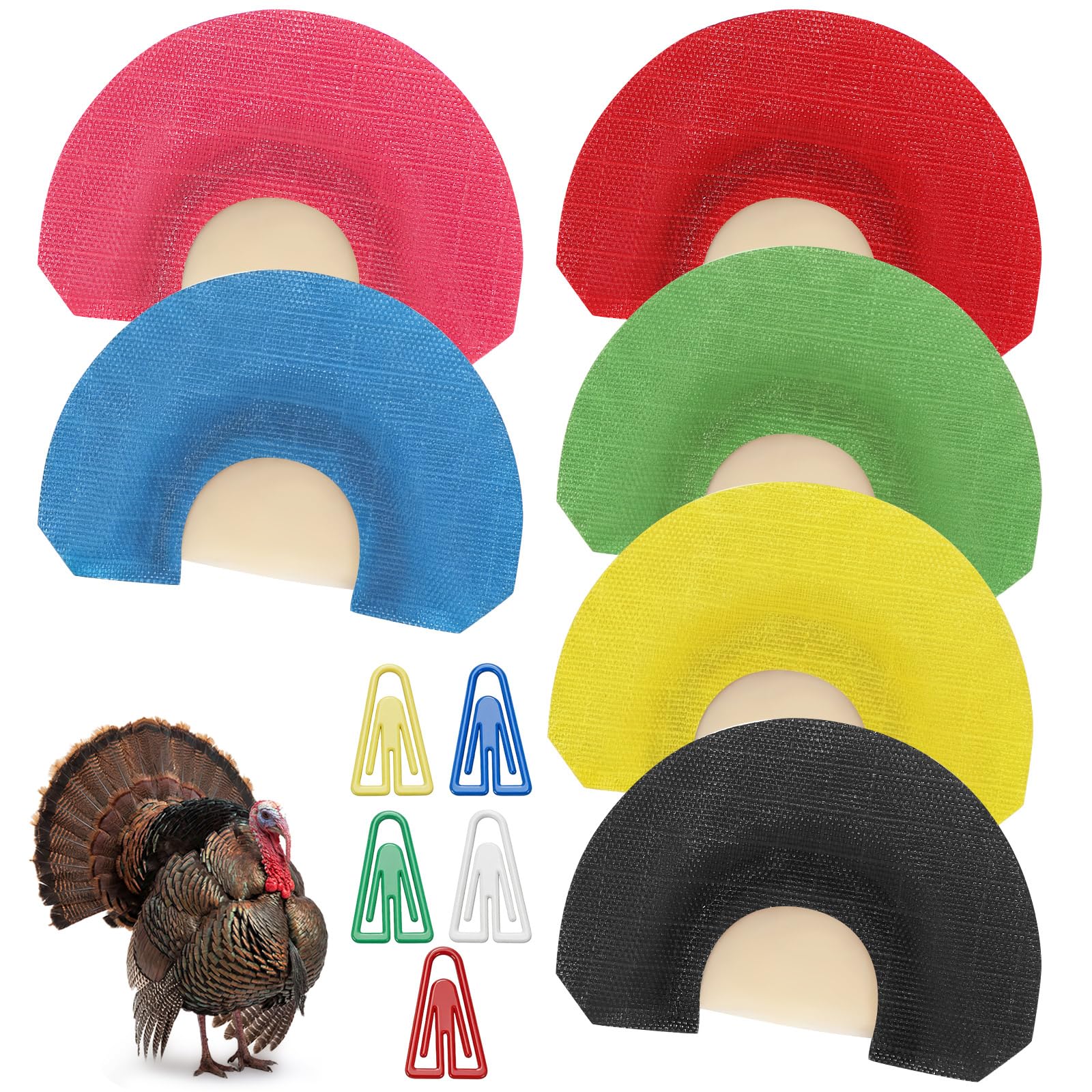 Ceenna 6 Pcs Turkey Calls for Hunting Realistic Diaphragm Turkey Mouth Calls Accessories Realistic Sounds Easy-Blow, High-Volume