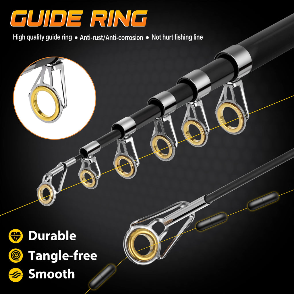 Plusinno Fishing Pole, Fishing Rod And Reel Combo,Telescopic Fishing Rod Kit With Spinning Reel, Collapsible Portable Fishing Po