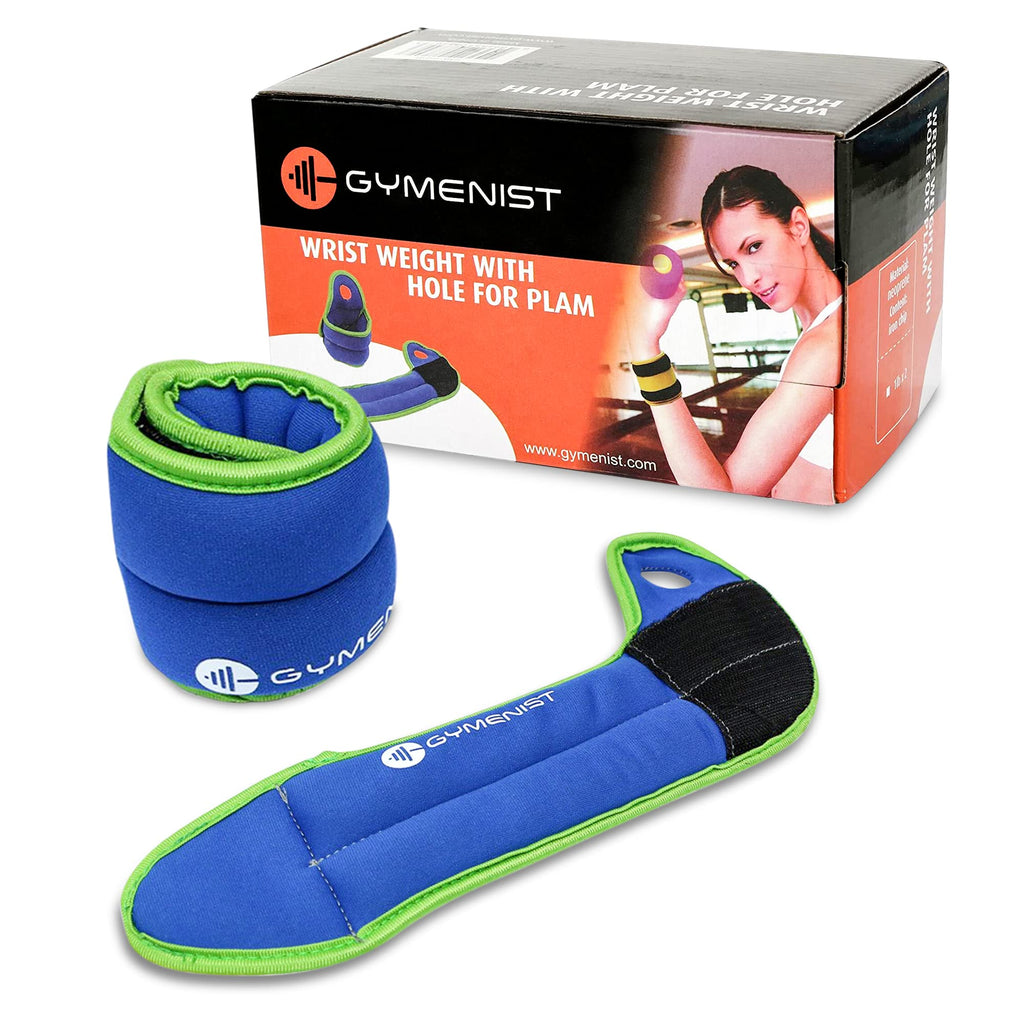 Gymenist Pair Of Wrist Weights With Hole For Thumb, Great For Running & All Kind Of Cardio Exercises (3 Lb Pair)
