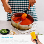 Dreamfarm Supoon  Non-Stick Silicone Sit Up Scraping  Cooking Spoon With Measuring Lines  Orange