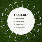 Ram-Pro 40-Piece Tent Garden Stakes Heavy Duty, Galvanized Steel Pegs Rust-Free Garden Edging Fence Hook, Landscape Pins  For Ou
