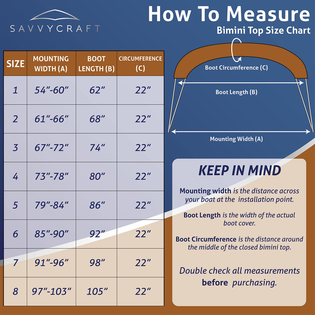 Savvycraft Bimini Top Storage Boot 73''-78'' Width Beige Color, Waterproof Uv Protection Bimini Top Replacement Boot, Fit Round