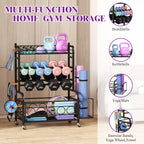 Weight Rack For Dumbbells, Dumbbell Rack Weight Stand, Vopeak Home Gym Storage Rack For Yoga Mat Kettlebells And Strength Traini