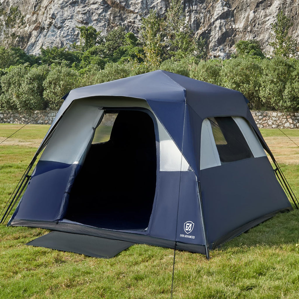Ever Advanced 6 Person Camping Tent, Blackout Design Tent For Camping Instant Cabin Tents For Family With Rainfly, 60S Easy Setu