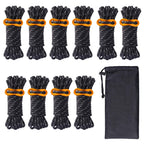 Hikeman 10 Pack 4Mm Camping Rope Reflective Outdoor Guy Lines With Aluminum Guyline Adjuster Tensioners Nylon Tent Tie Downs For