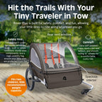 Retrospec Rover Plus Bike Trailer for Kids - Foldable Single/Double Passenger Design with 5-Point Safety Harness, Weather-Resist
