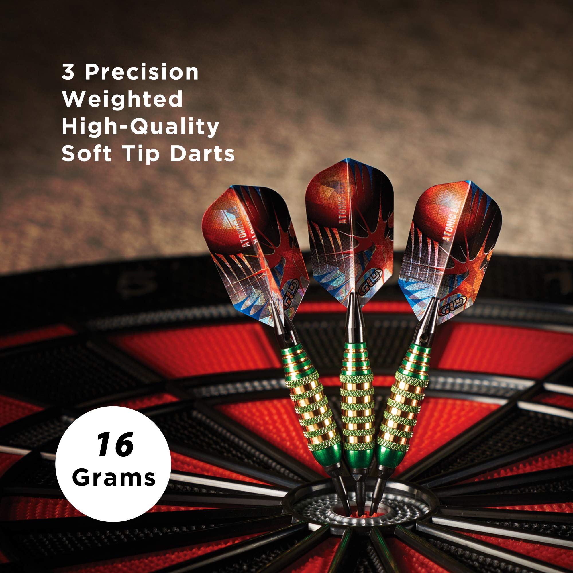 Viper Atomic Bee Soft Tip Darts, Green, 16 Grams