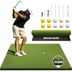 Bearwill Golf Mat 31Mm, 5Ft X 5Ft Golf Hitting Mat For Indoor Outdoor Practice, High-Elasticity Elite Artificial Grass Simulator