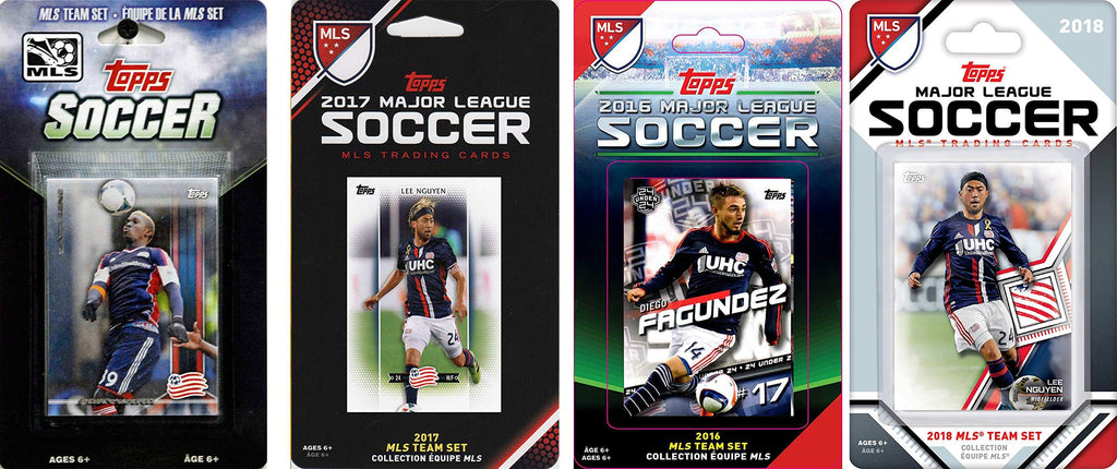 Mls New England Revolution 5 Different Licensed Trading Card Team Sets