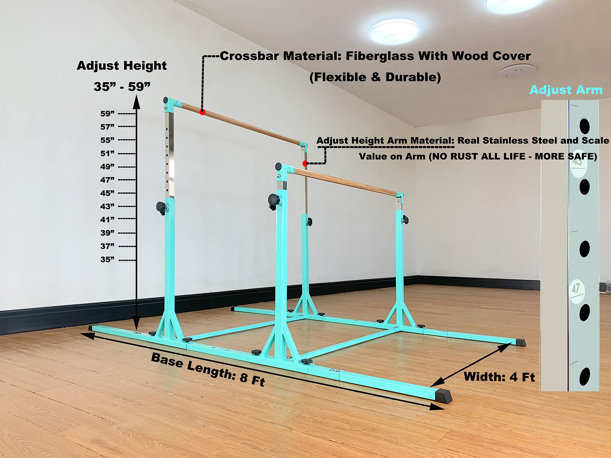Marfula Gymnastics Double Horizontal Bars 3Play Gymnastic Parallel Bars Uneven Bars Gymnastics Training Bar With 304 Stainless S