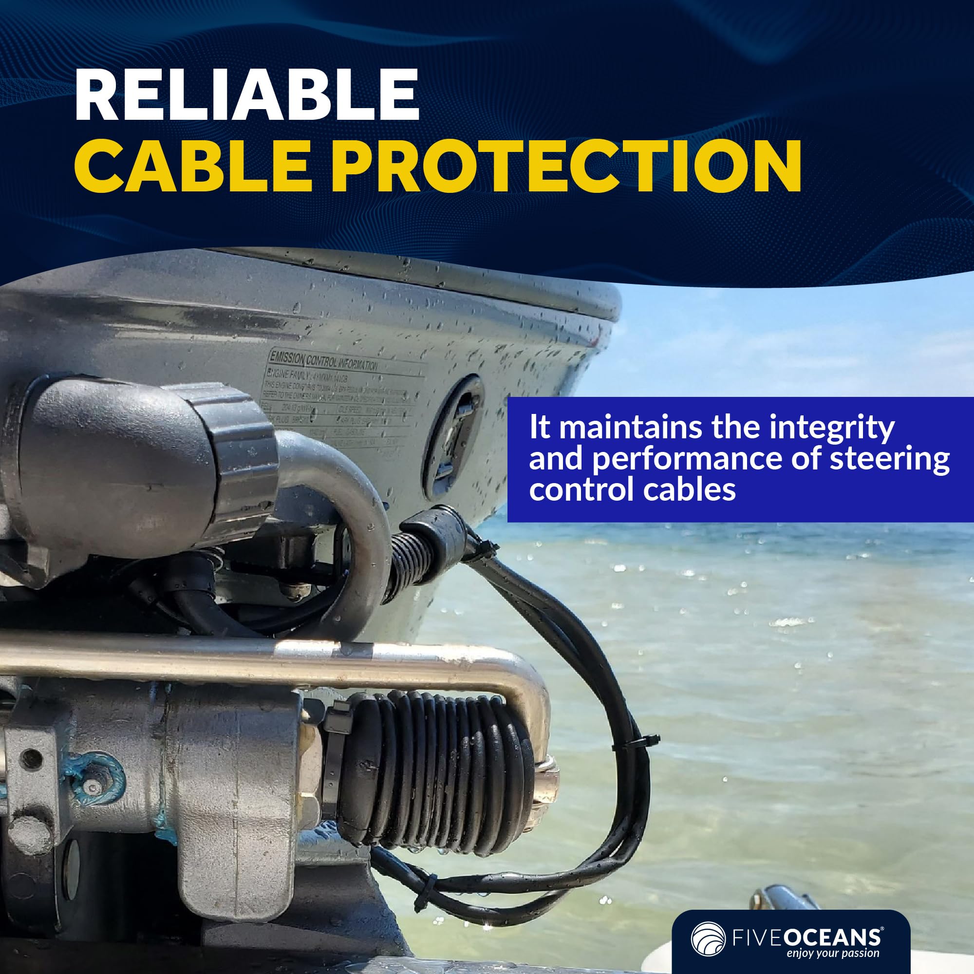 Five Oceans 8-Inch Line Steering Cable Boot - Fo2045
