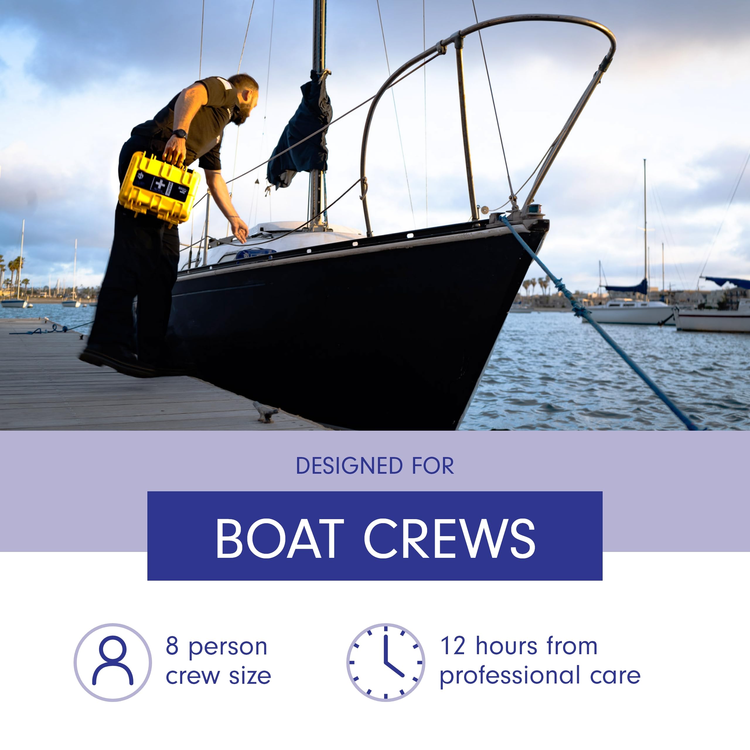 Adventure Medical Kits Marine Series Medical Kit - 600 - Boat First Aid Kit For 8 People 12 Hours From Care - Includes Emergency