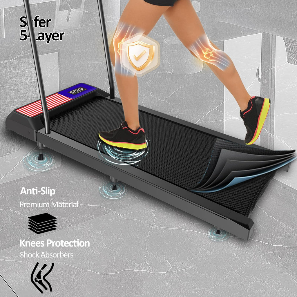 Walking With Incline Pad And Handle Bar, 3 In 1 Mini Walking Machine, 2.5Hp Low Noise Treadmill For Home With Remote Control, Tr