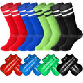 Zhanmai 8 Pairs Kids Soccer Shin Guards Youth Protective Soccer Socks Sport Shin Pads Guard Sleeves Calf Protective Soft Colorfu