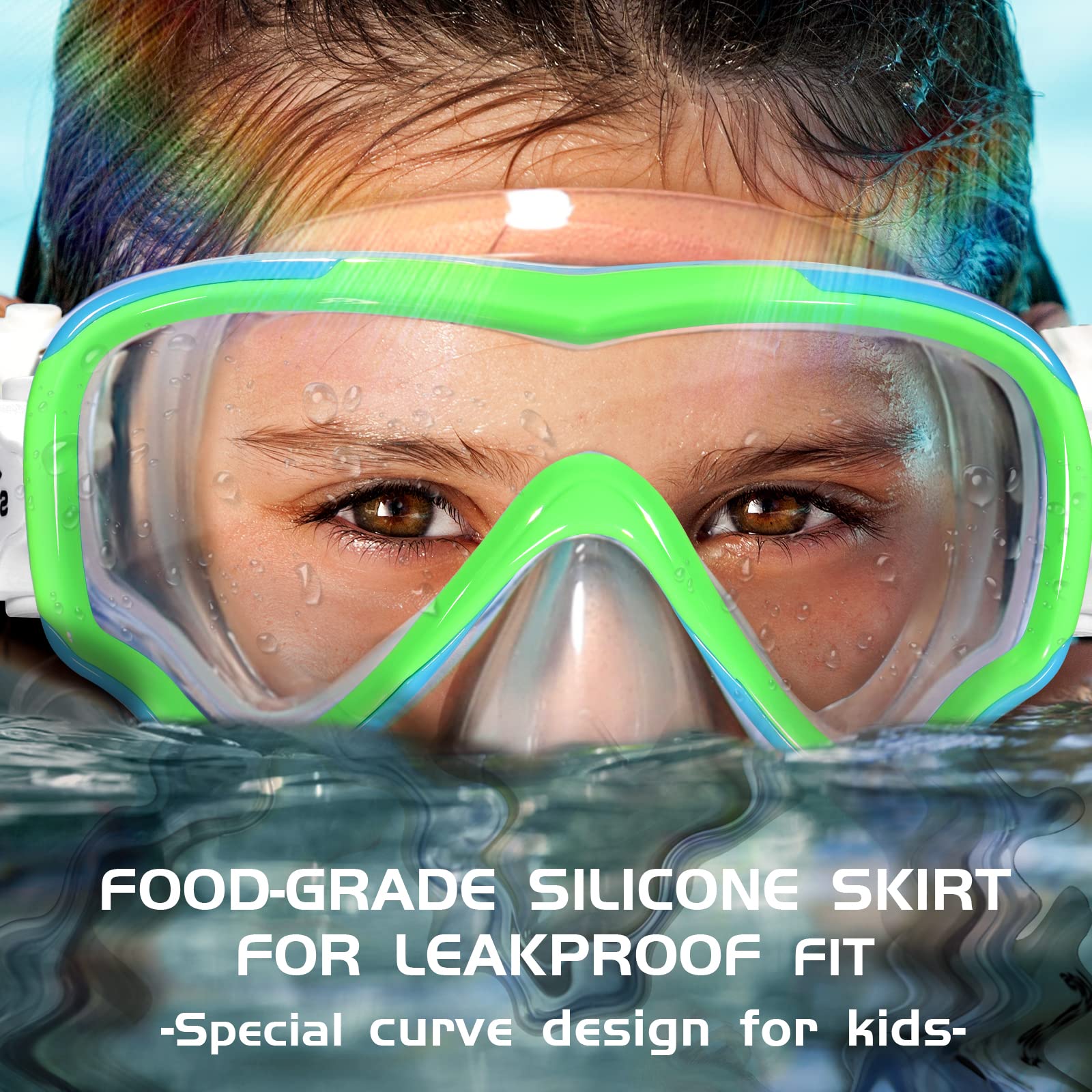 Seago Kids Swim Goggles Swimming Goggles For Kids Boys Girls Toddlers Youth 5-15 Anti-Fog 180 Clear Goggles No Leak Pool Underwa